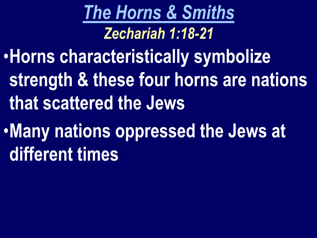 the horns smiths zechariah 1 18 21