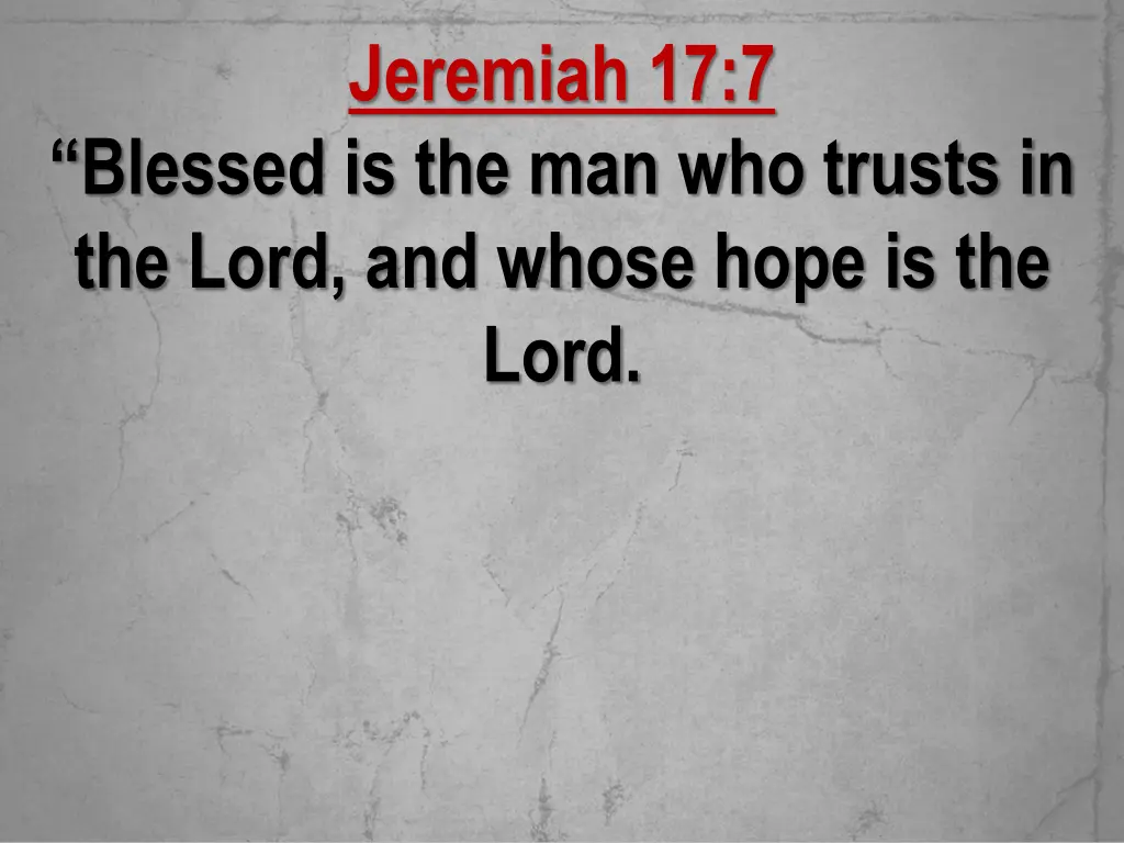 jeremiah 17 7