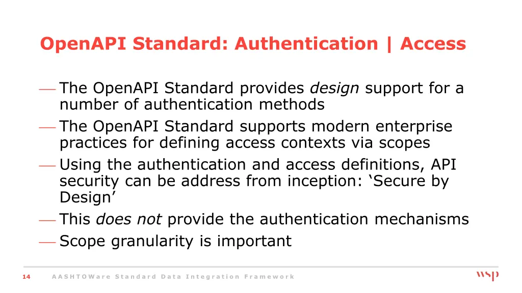 openapi standard authentication access
