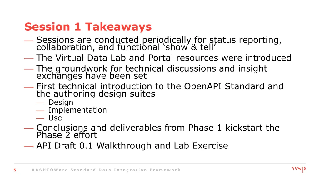 session 1 takeaways sessions are conducted
