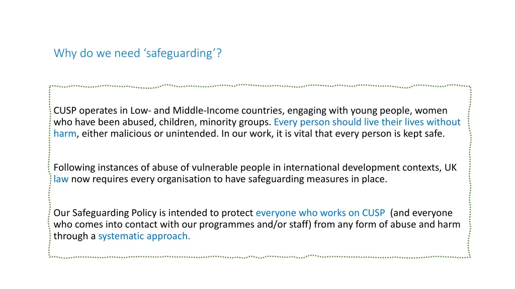 why do we need safeguarding