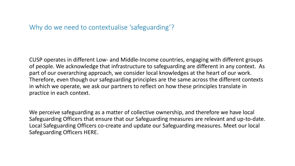 why do we need to contextualise safeguarding