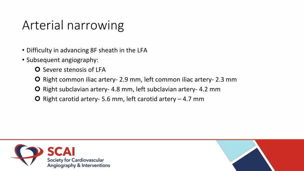 arterial narrowing