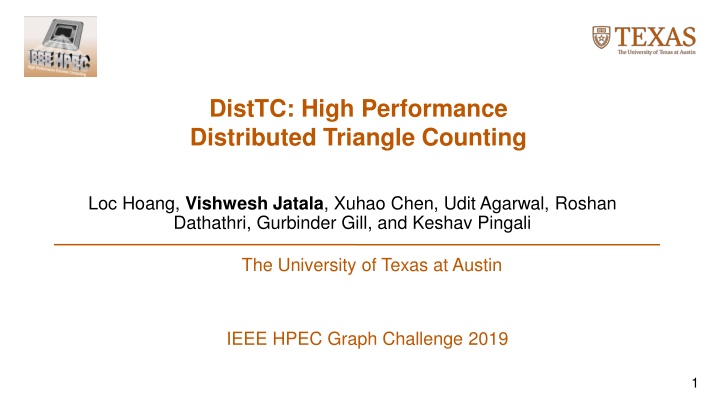 disttc high performance distributed triangle
