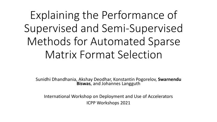 explaining the performance of supervised and semi
