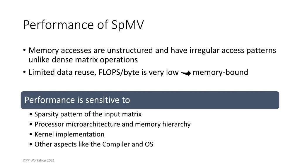 performance of spmv