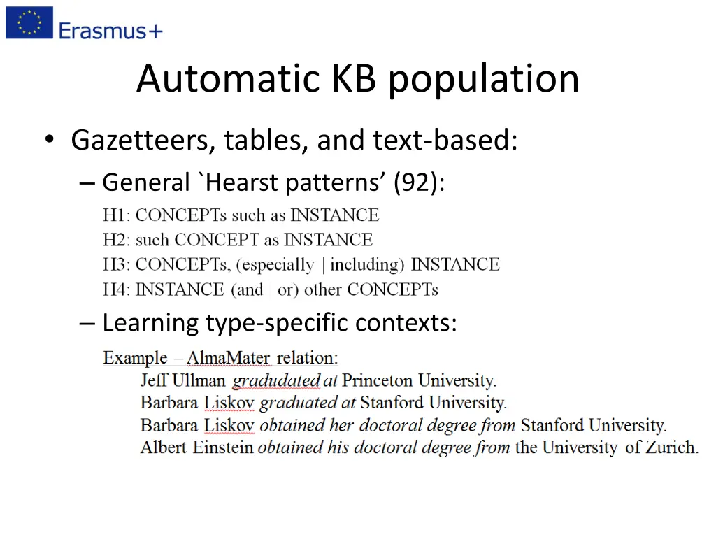 automatic kb population
