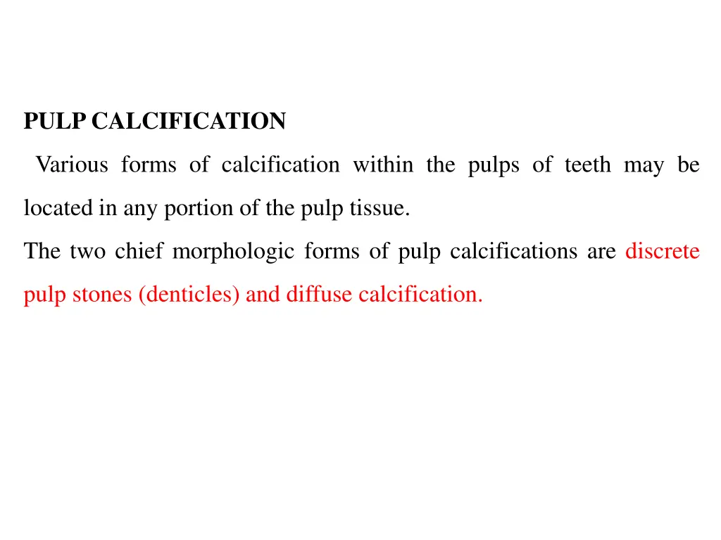 pulp calcification