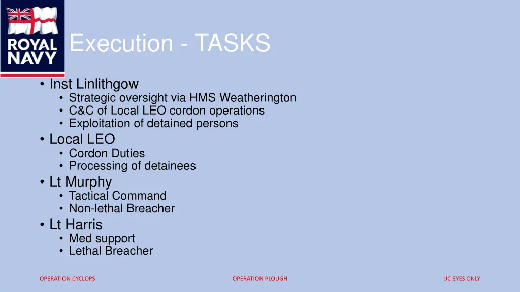 execution tasks