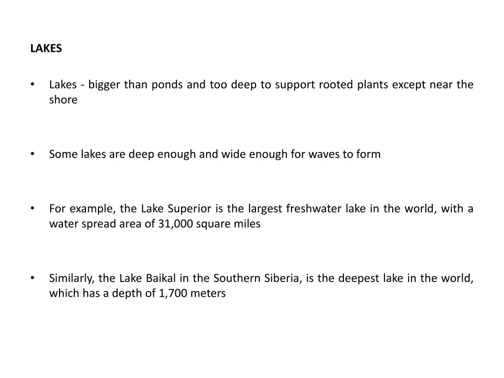 lakes
