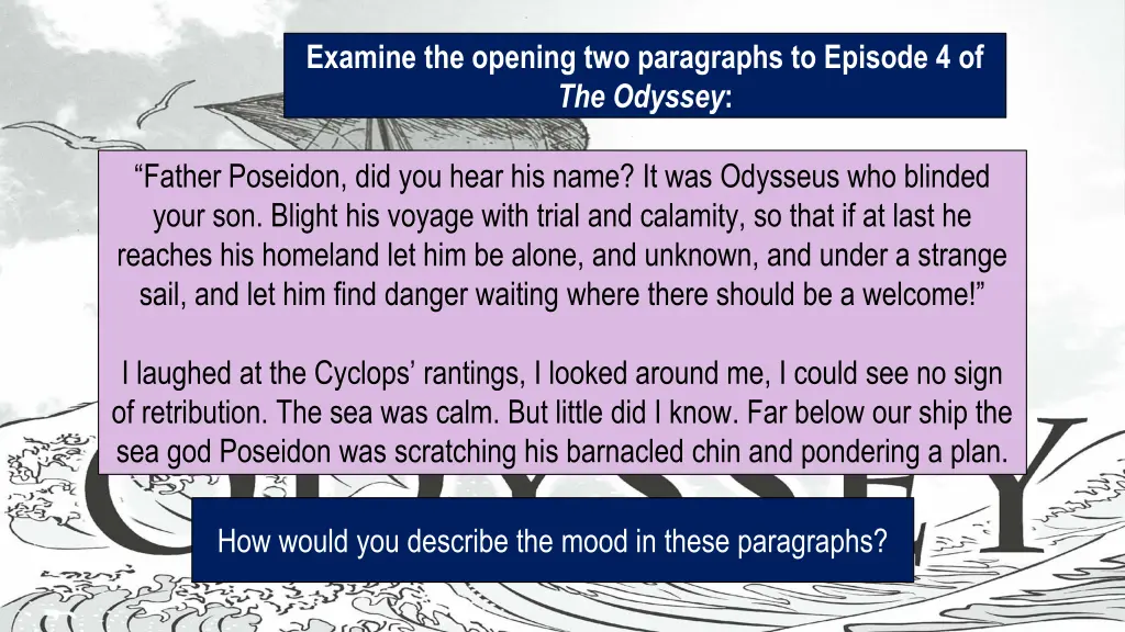 examine the opening two paragraphs to episode