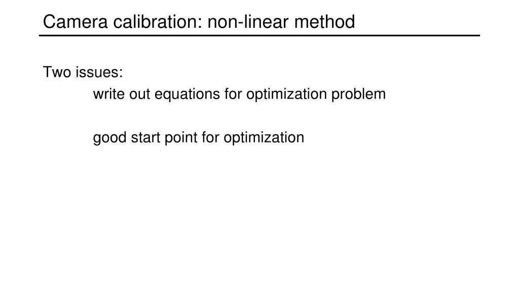 camera calibration non linear method 1