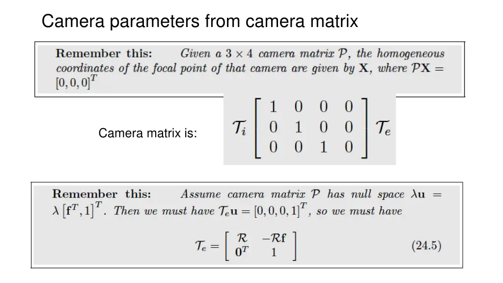 camera parameters from camera matrix 1