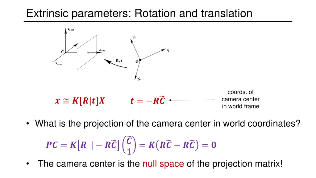 extrinsic parameters rotation and translation 6