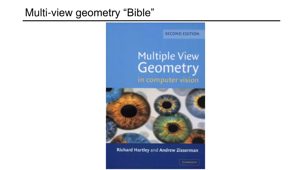 multi view geometry bible