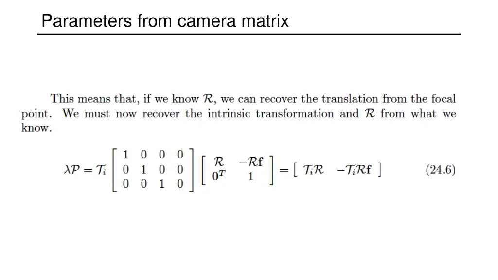 parameters from camera matrix