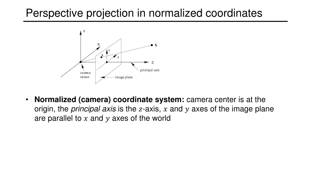 perspective projection in normalized coordinates