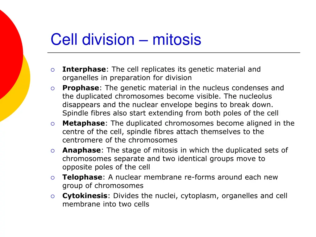 cell division mitosis