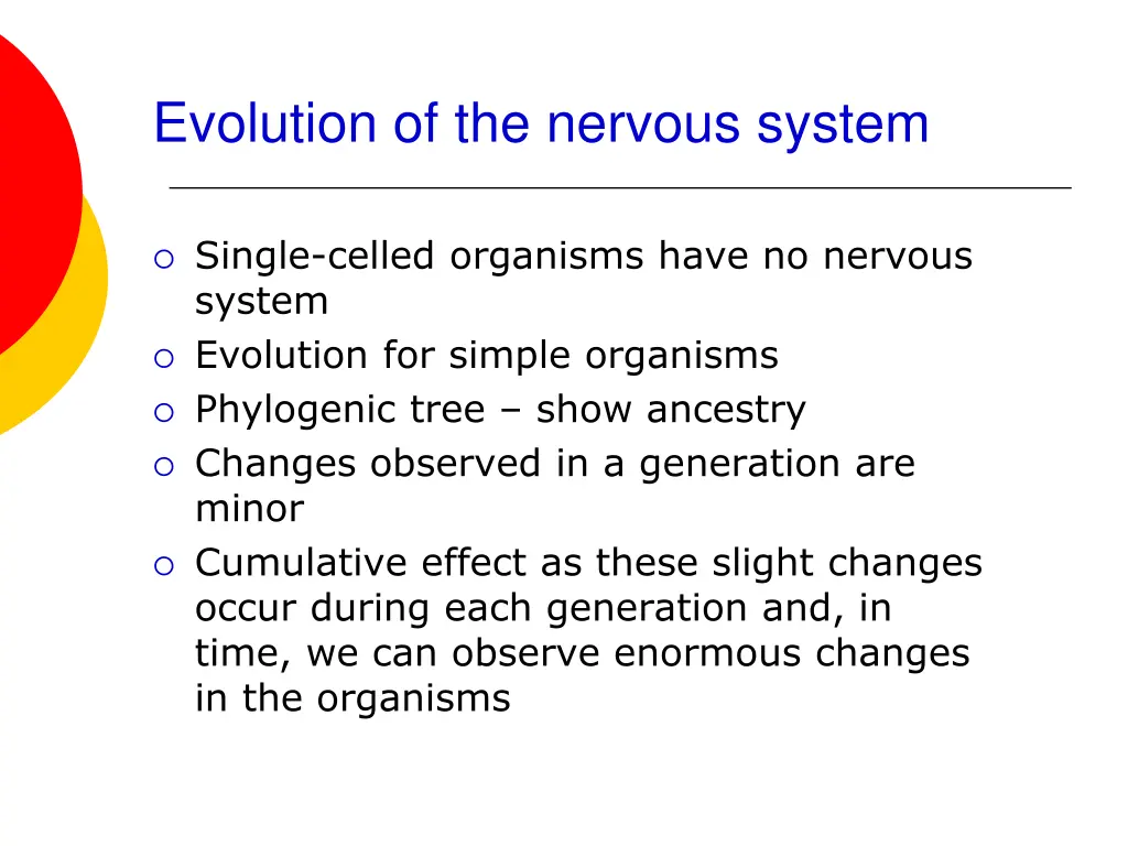 evolution of the nervous system