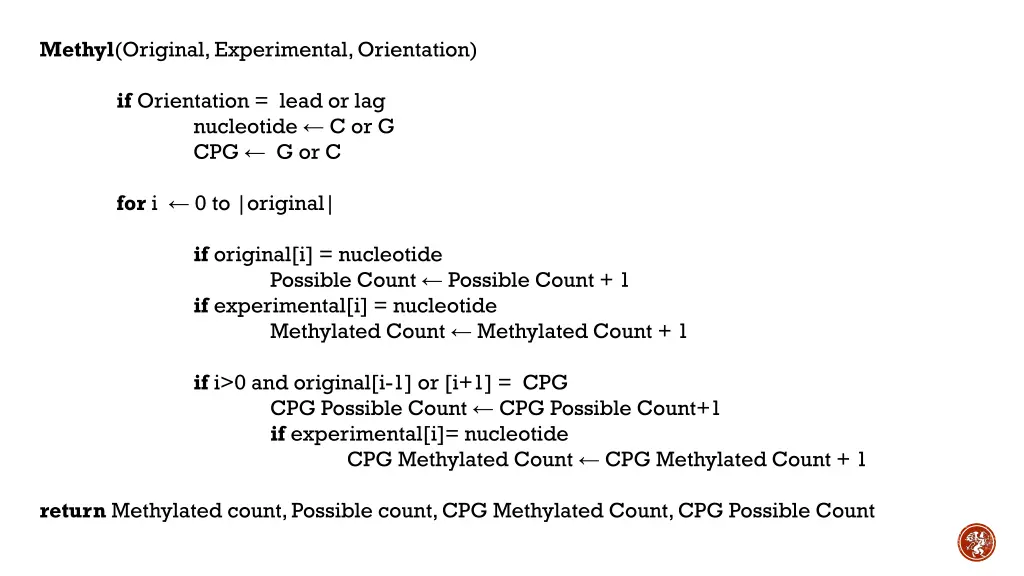 methyl original experimental orientation