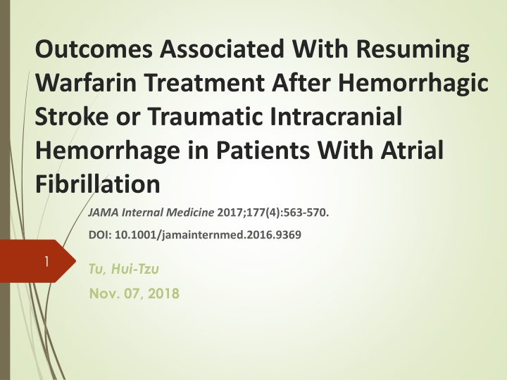 outcomes associated with resuming warfarin