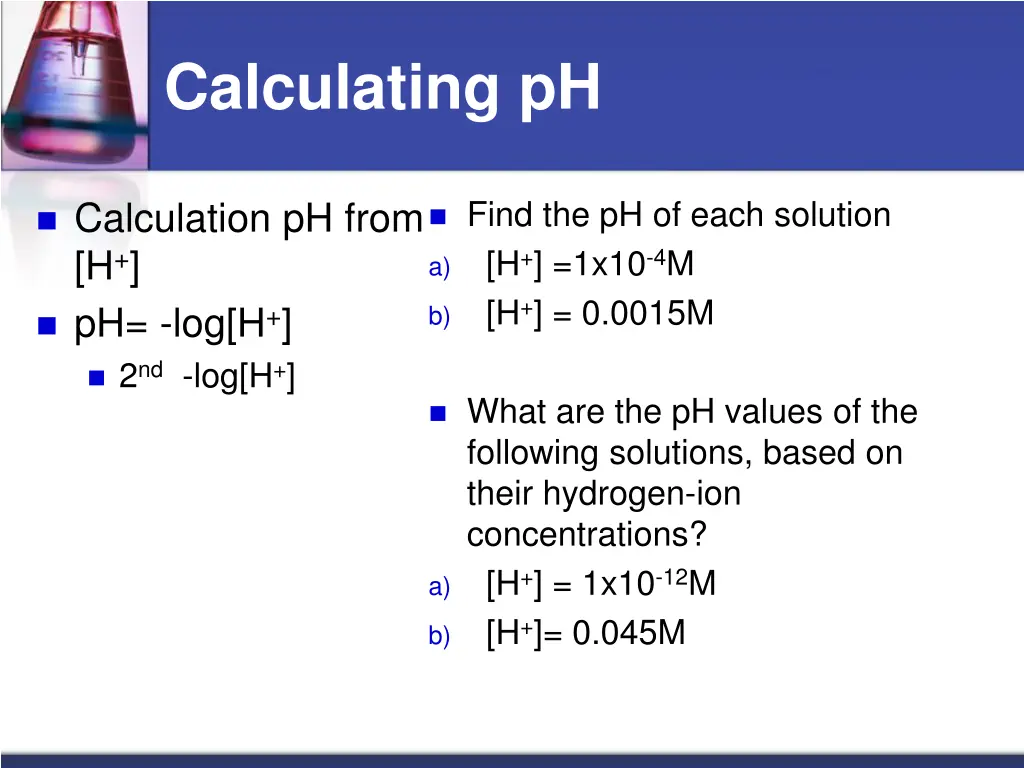 calculating ph