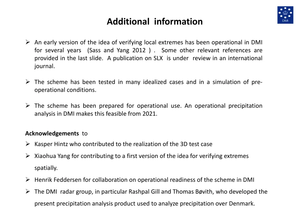 additional information