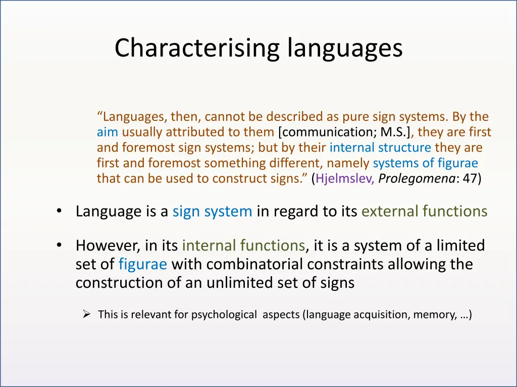 characterising languages