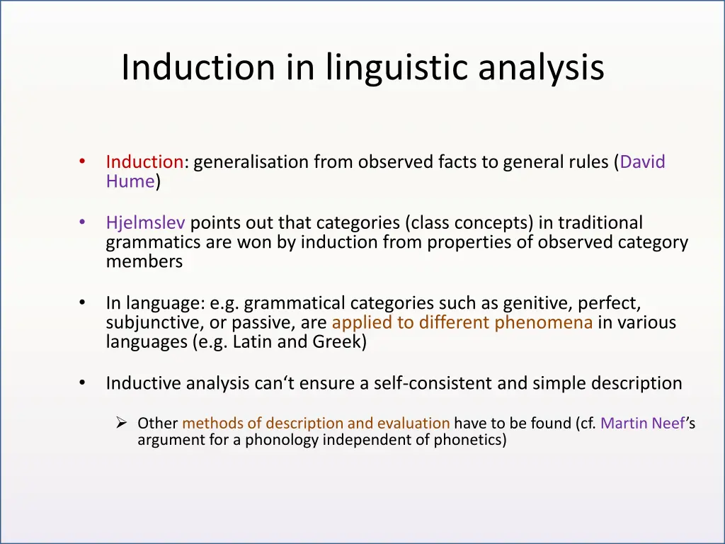induction in linguistic analysis 1