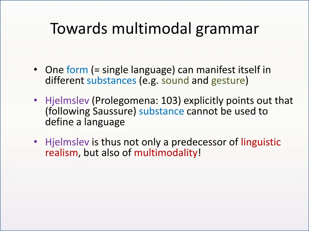 towards multimodal grammar 1