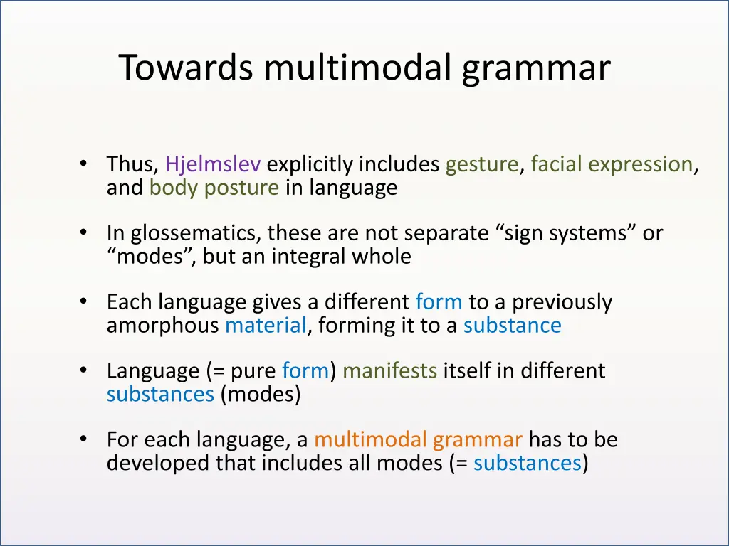 towards multimodal grammar