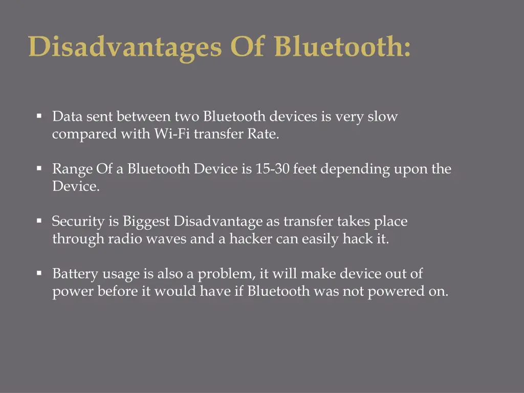 disadvantages of bluetooth