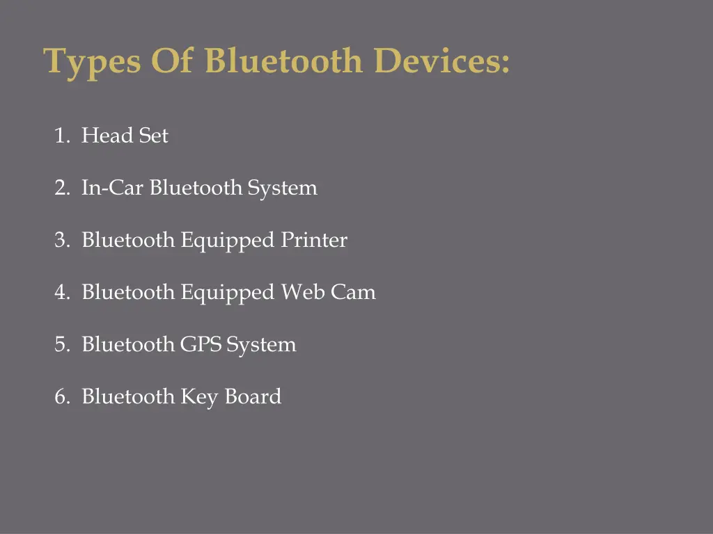 types of bluetooth devices