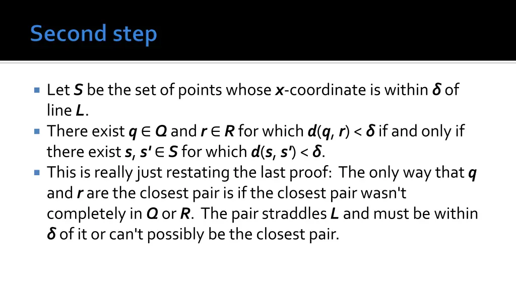 let s be the set of points whose x coordinate
