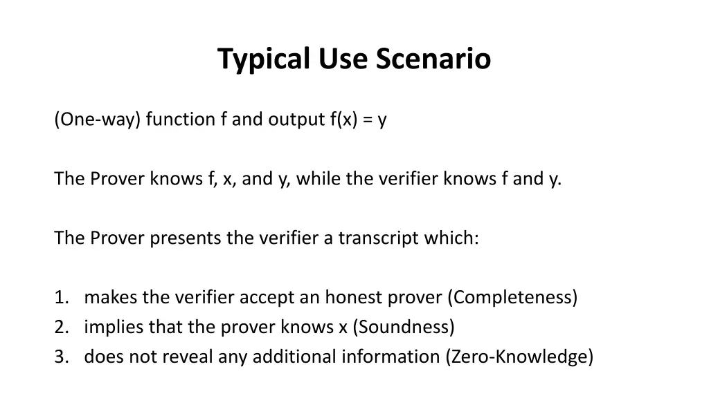 typical use scenario