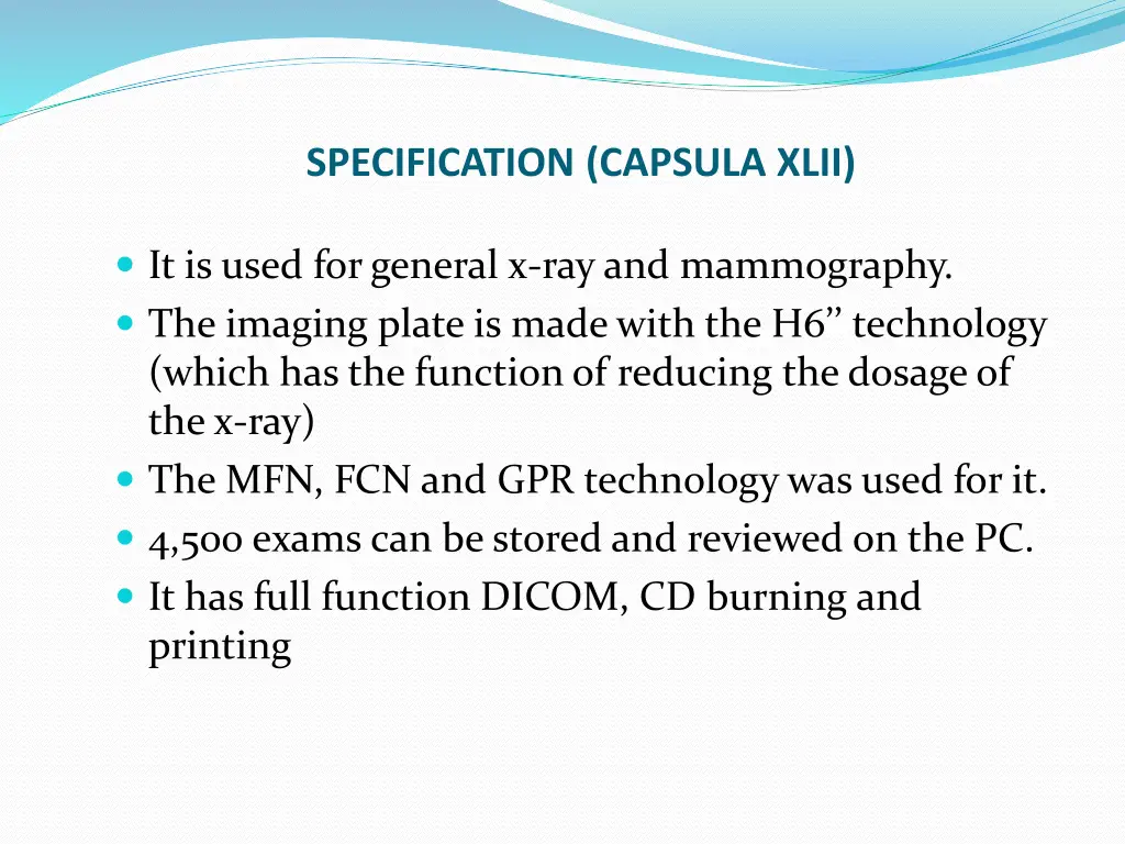 specification capsula xlii