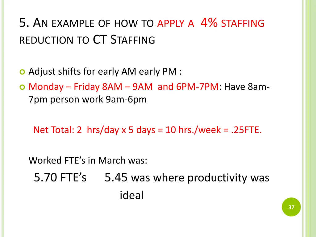 5 a n example of how to apply a 4 staffing 1