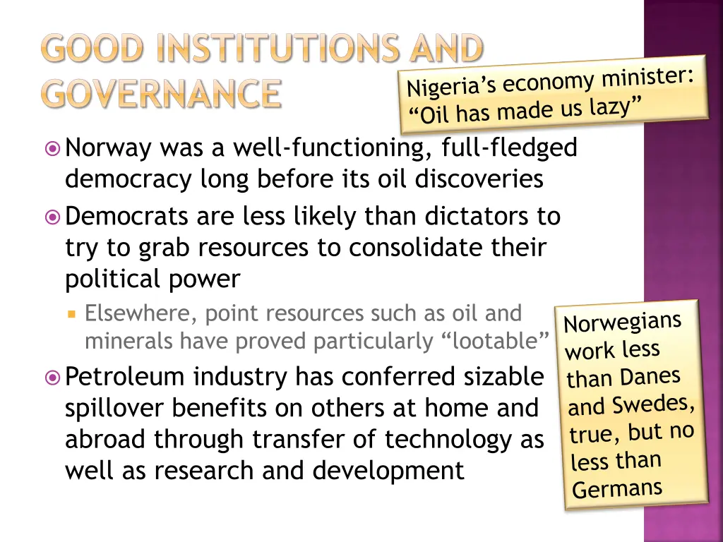 good institutions and governance