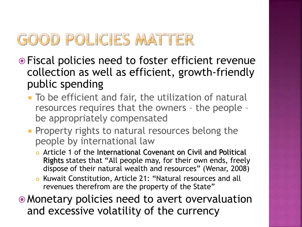 good policies matter