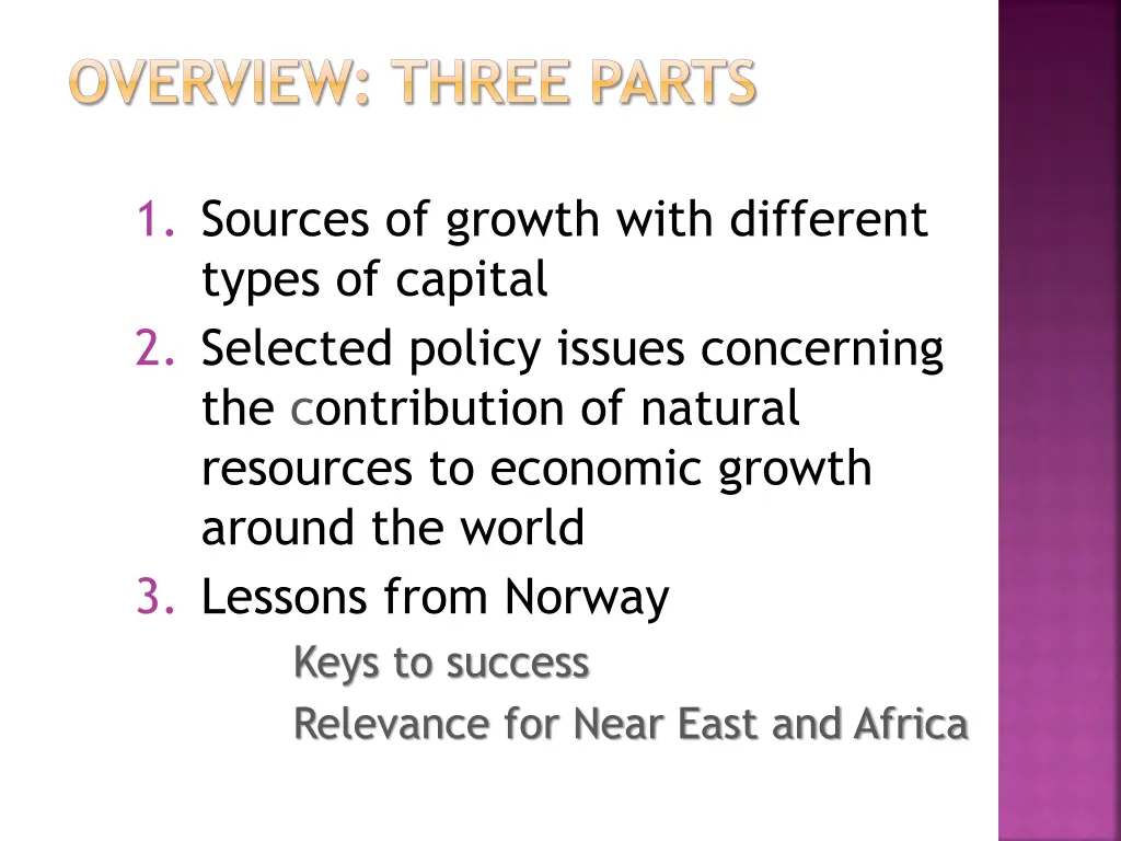 overview three parts