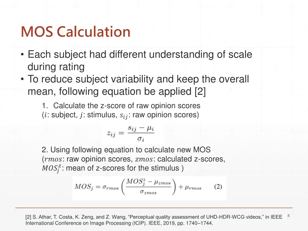 mos calculation