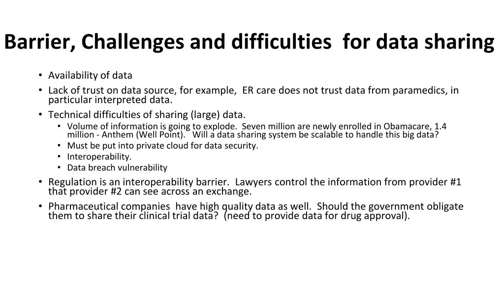 barrier challenges and difficulties for data 1