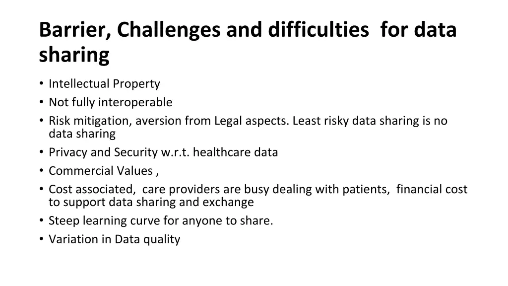 barrier challenges and difficulties for data