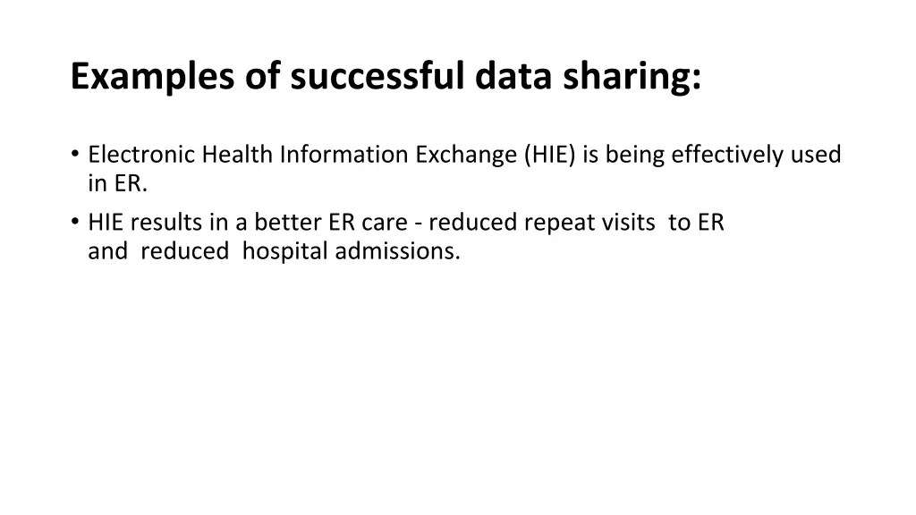 examples of successful data sharing