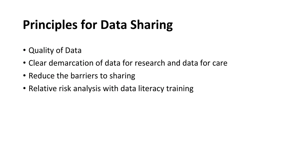 principles for data sharing