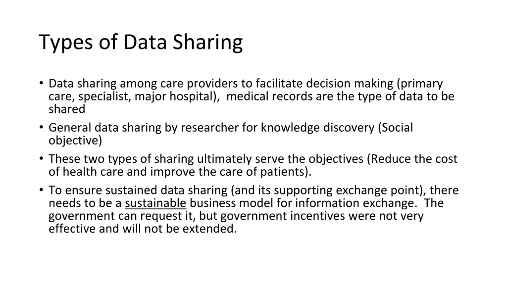 types of data sharing