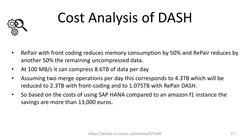 cost analysis of dash