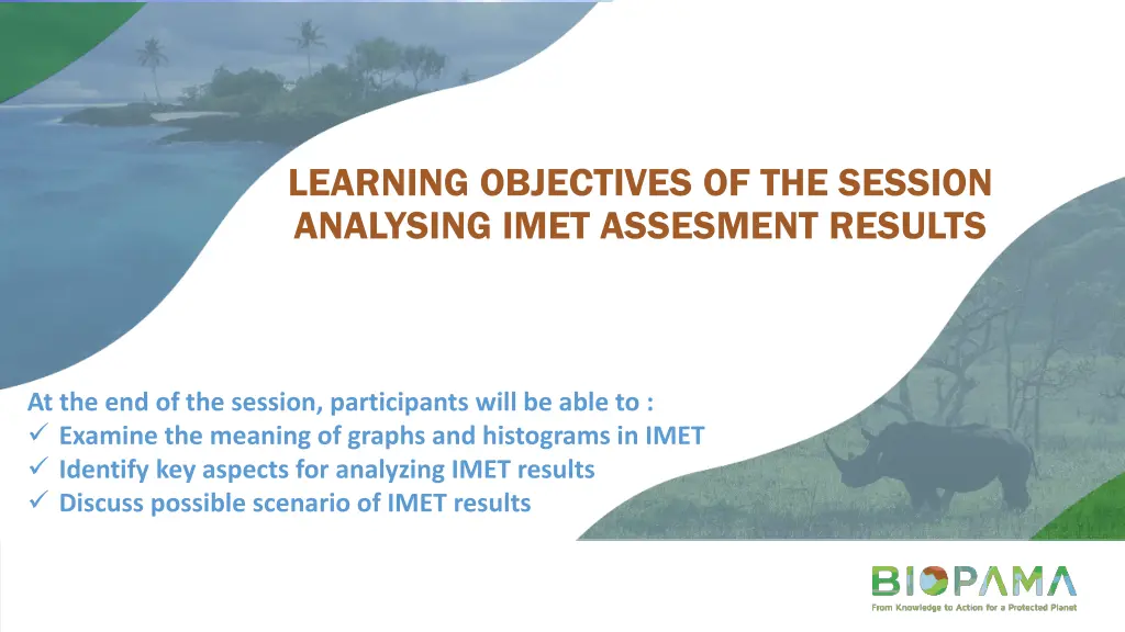 learning objectives of the session analysing imet