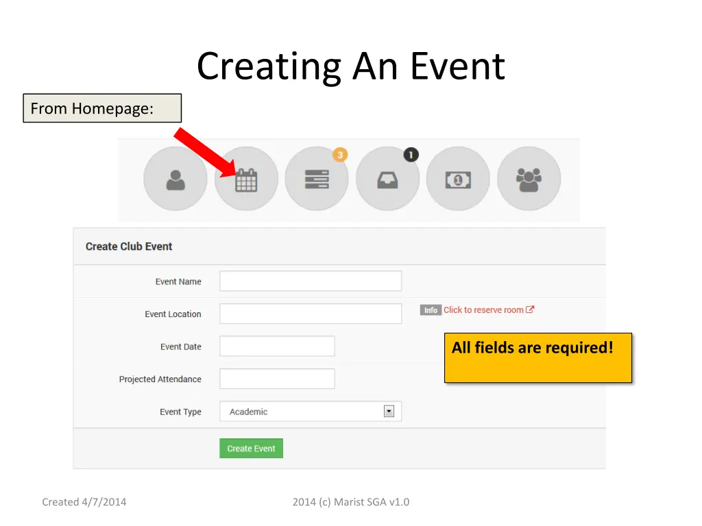 creating an event