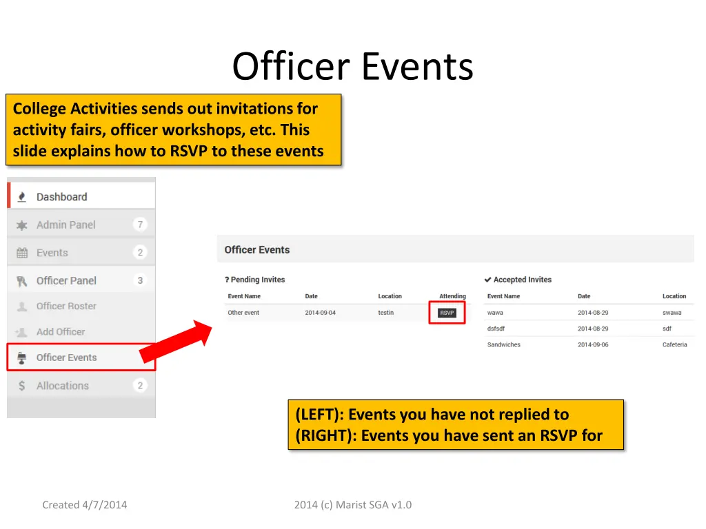 officer events